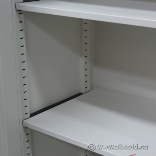 Teknion White Metal 2 Door Storage Adjustable Shelves